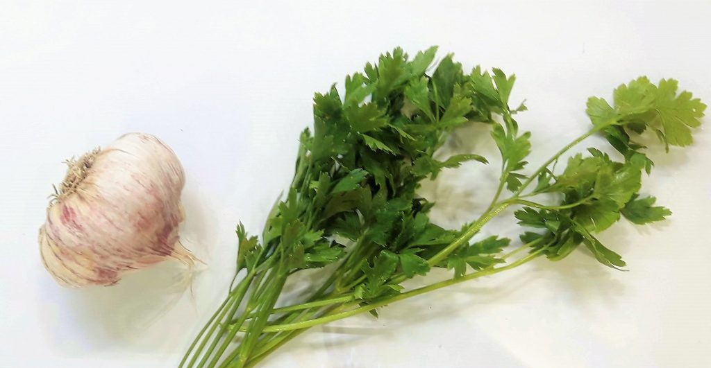 knoflook en peterselie