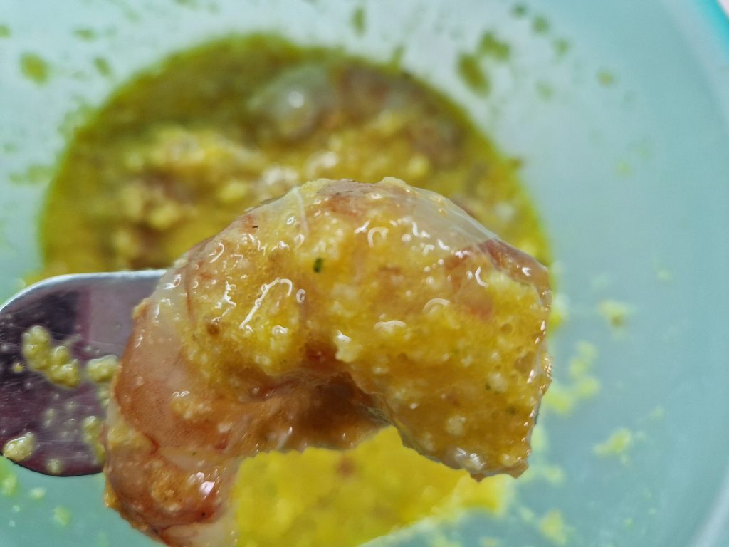 De garnalen in korstje op Siciliaanse wijze