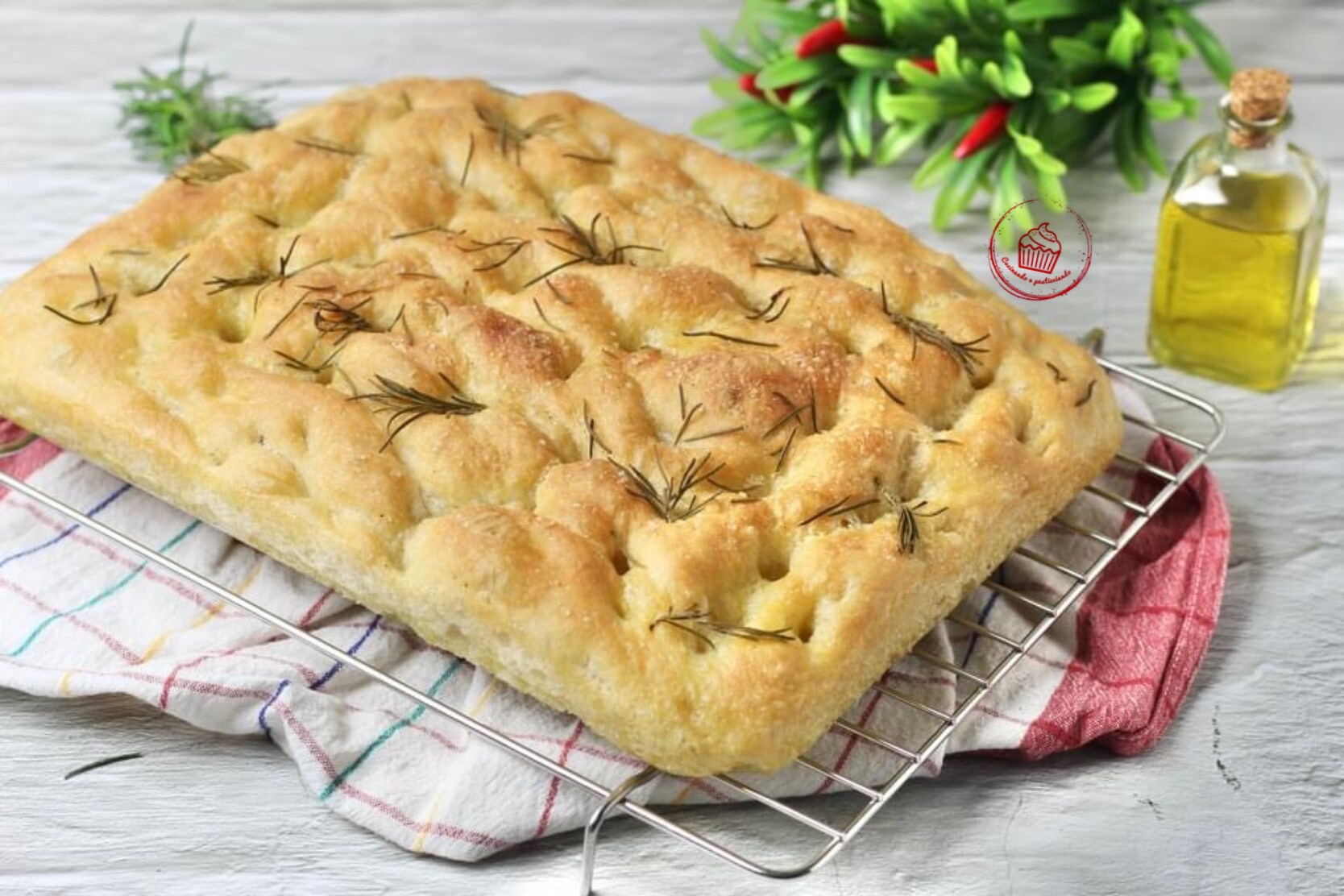 Focaccia duizend bubbels met rozemarijn