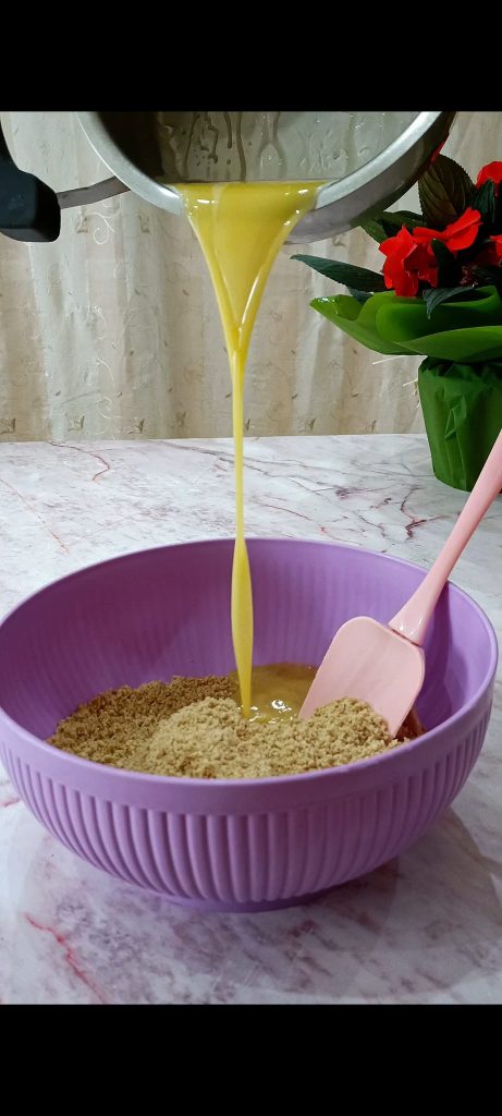 Verkruimelde koekjes en boter