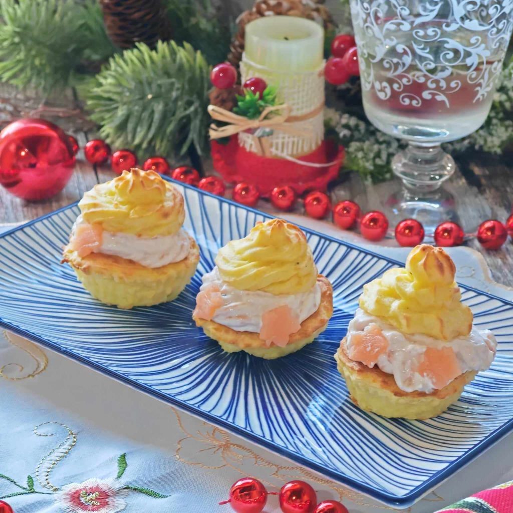 Hertoginnenaardappeltjes in mandjes