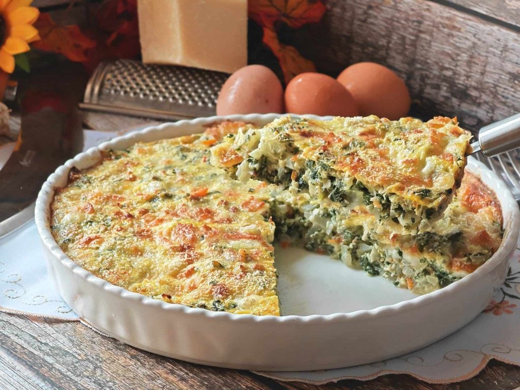 Tortino van snijbiet en mozzarella