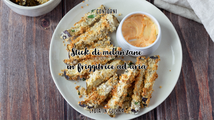 Auberginesticks in een heteluchtfriteuse