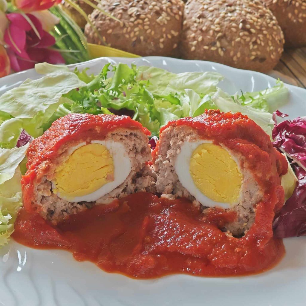 Gehaktballen in saus met verrassing