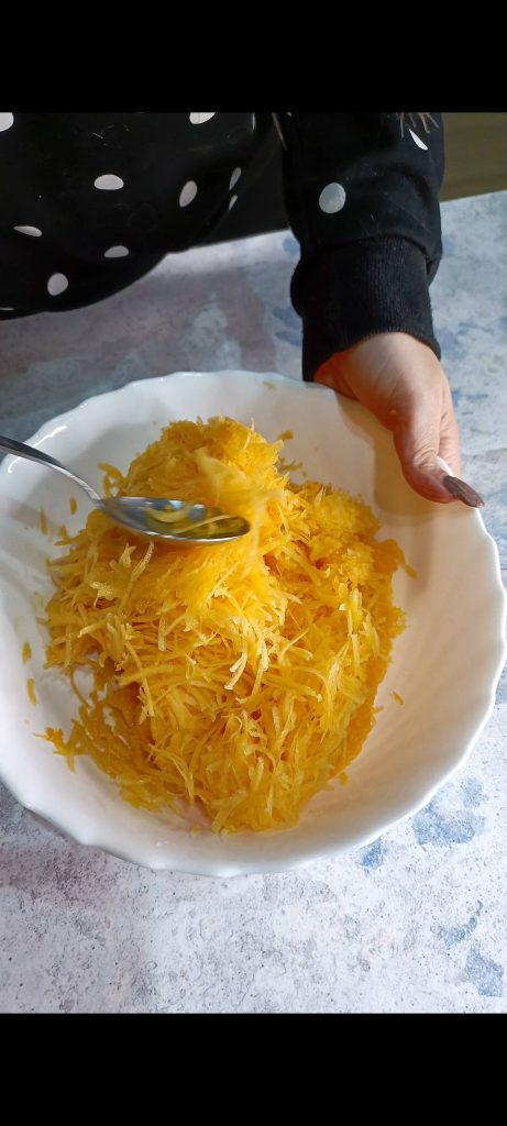 We raspen de pompoen