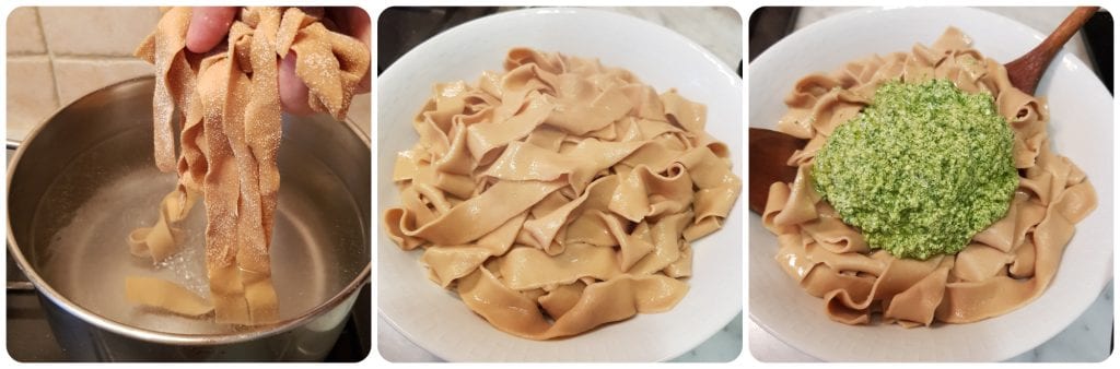 picàgge matte met pesto en ricotta