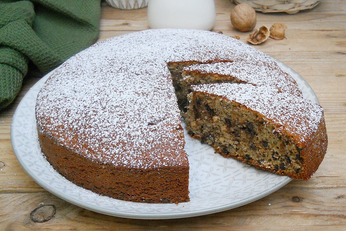 5 minuten walnoten en chocolade cake