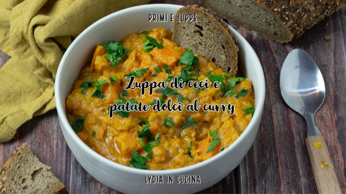 Kikkererwten en zoete aardappel currysoep