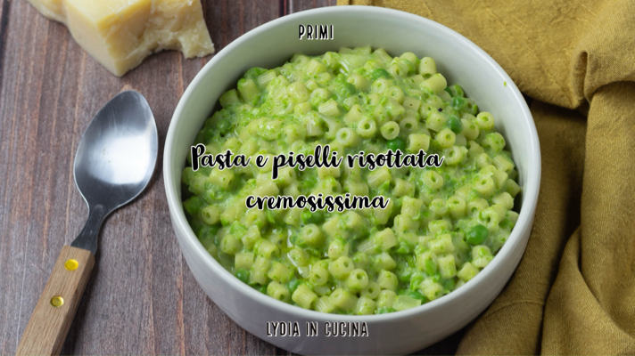 Romige risotto pasta met erwten