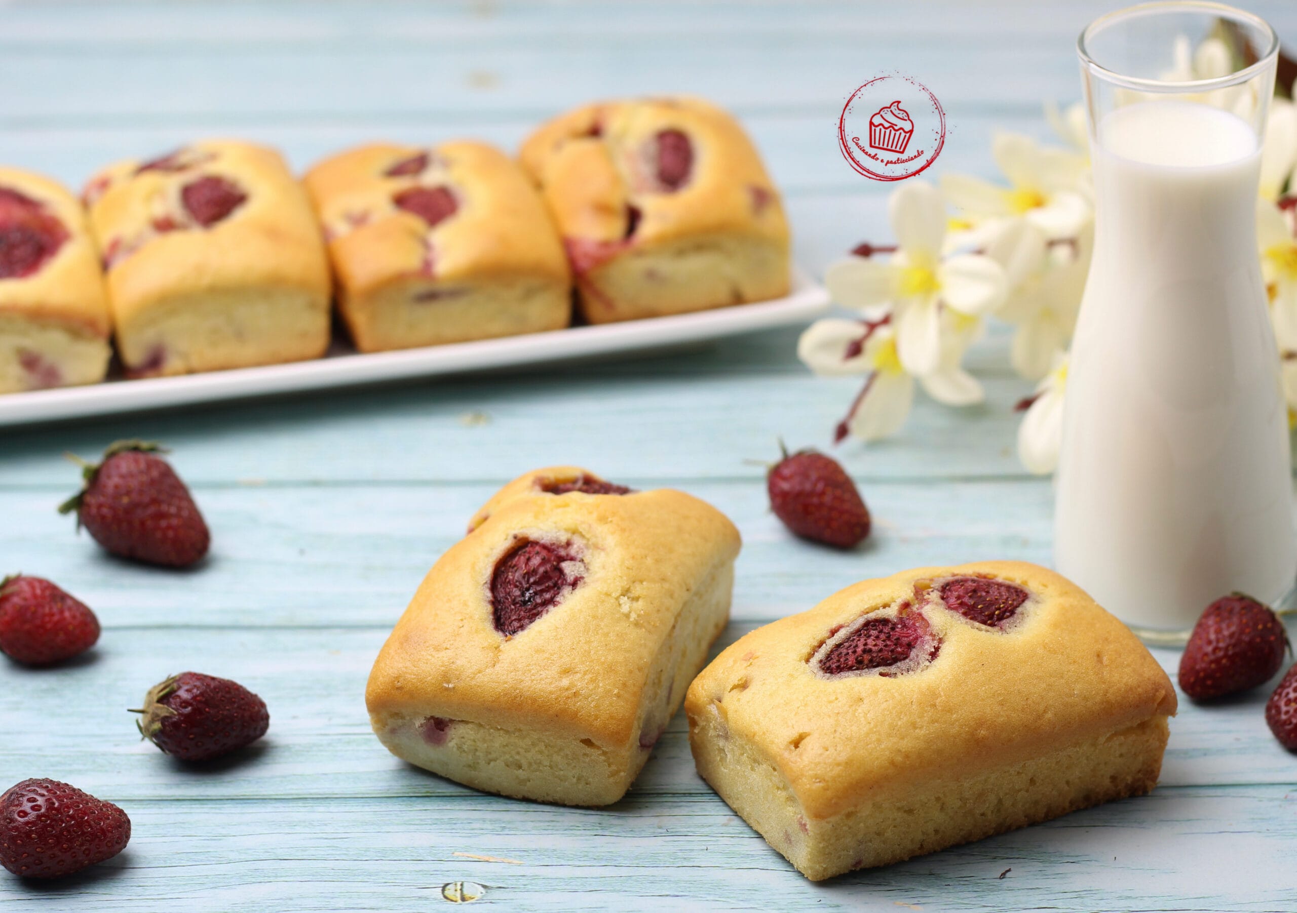 Aardbeienplumcake