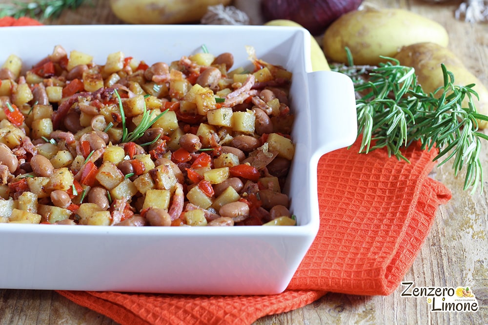 Aardappelen en bonensalade