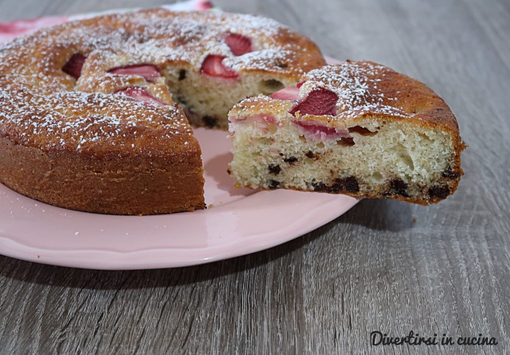 Aardbeien en yoghurt taart