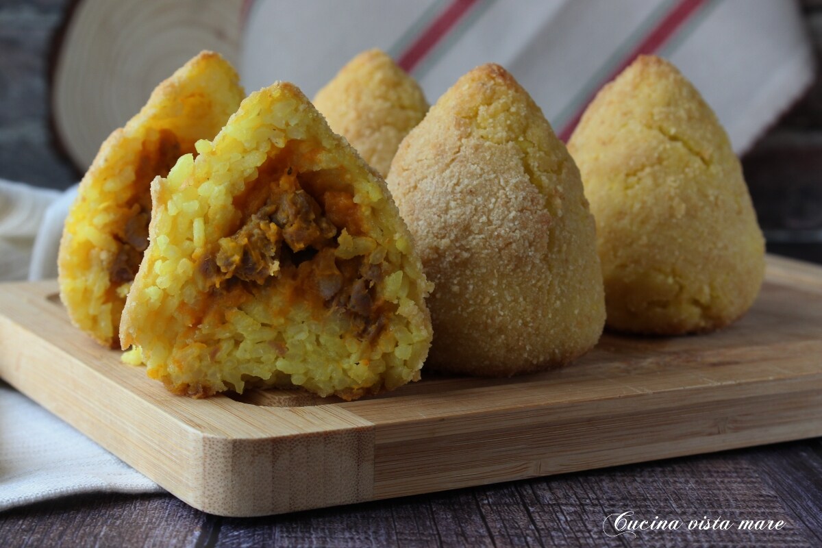 Arancini met pompoen en worst