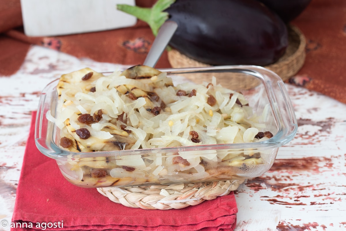 Aubergines in Saor op Venetiaanse Wijze