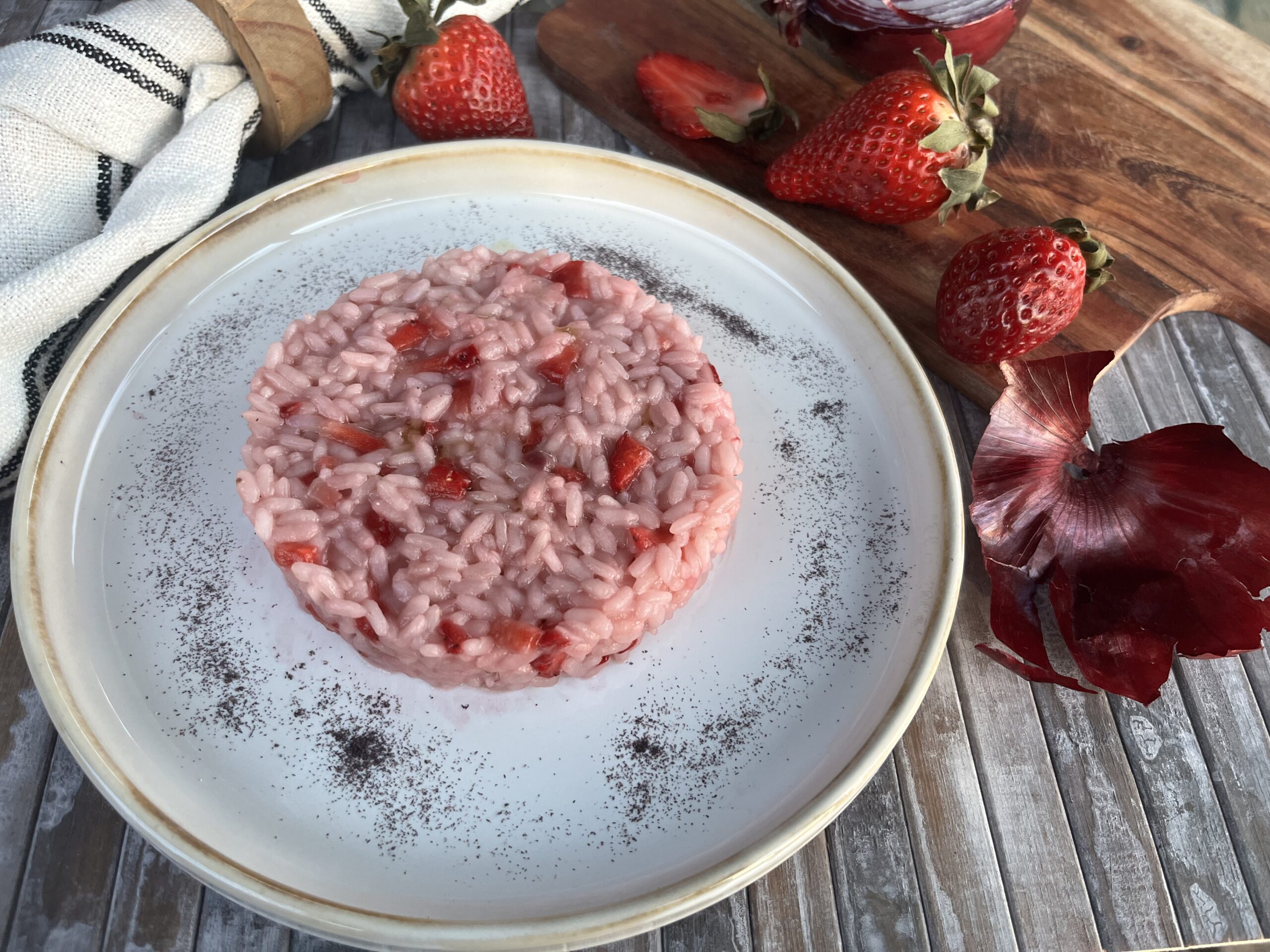 Risotto met aardbeien