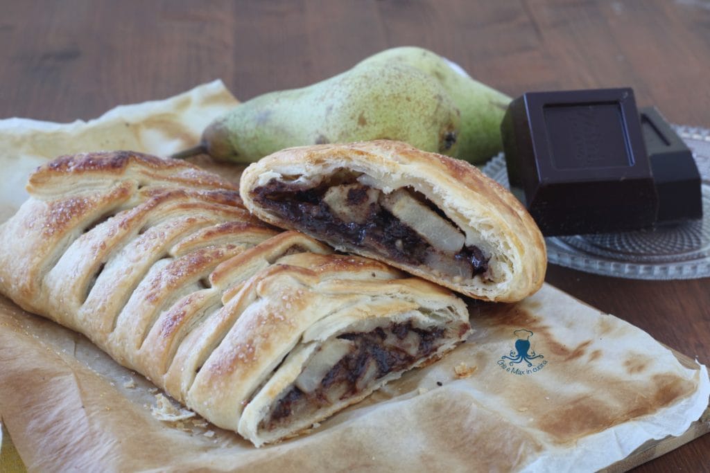 Bladerdeegstrudel met peren en chocolade1