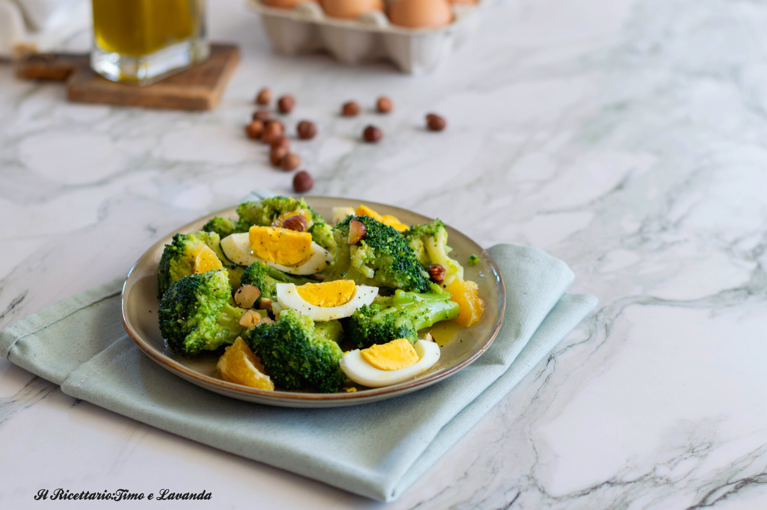 Broccolisalade met hardgekookte eieren