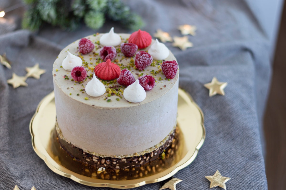 Bavarois met pistache en hazelnoot