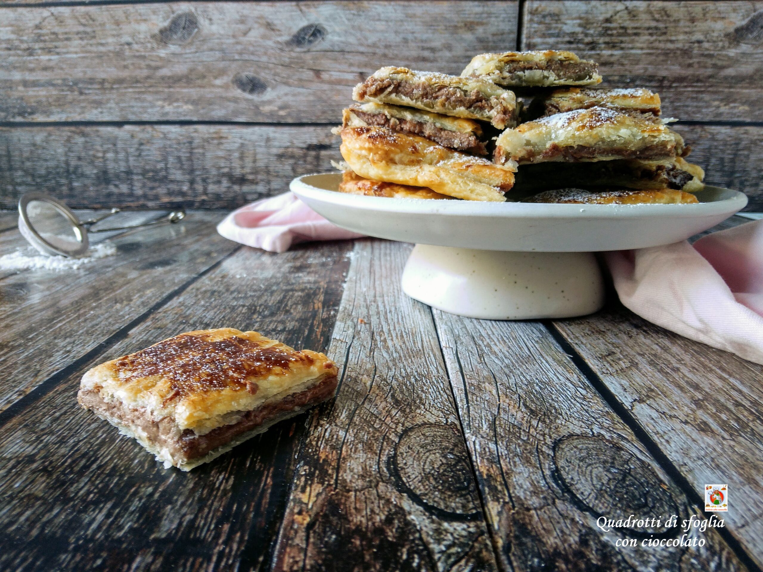 Bladerdeeghapjes met Chocolade