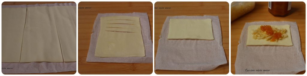 Bladerdeegvlinders met appels Keuken met zeezicht