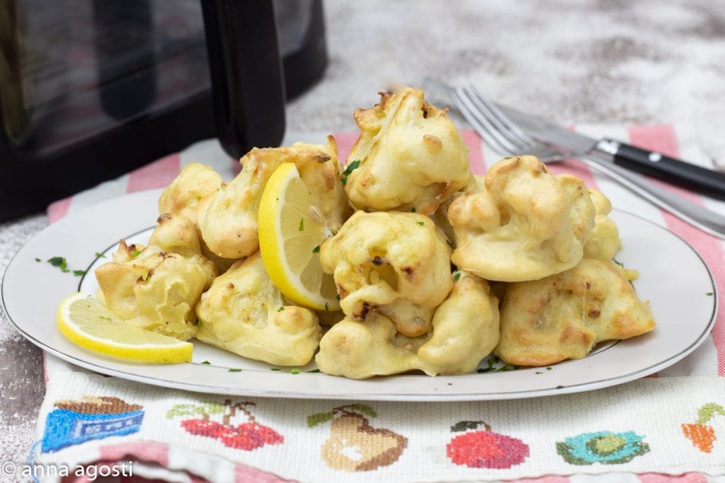 Bloemkool in beslag in de airfryer