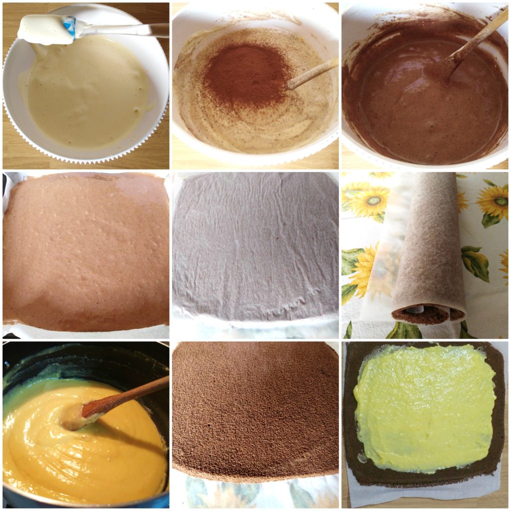 Chocoladecake opgerold