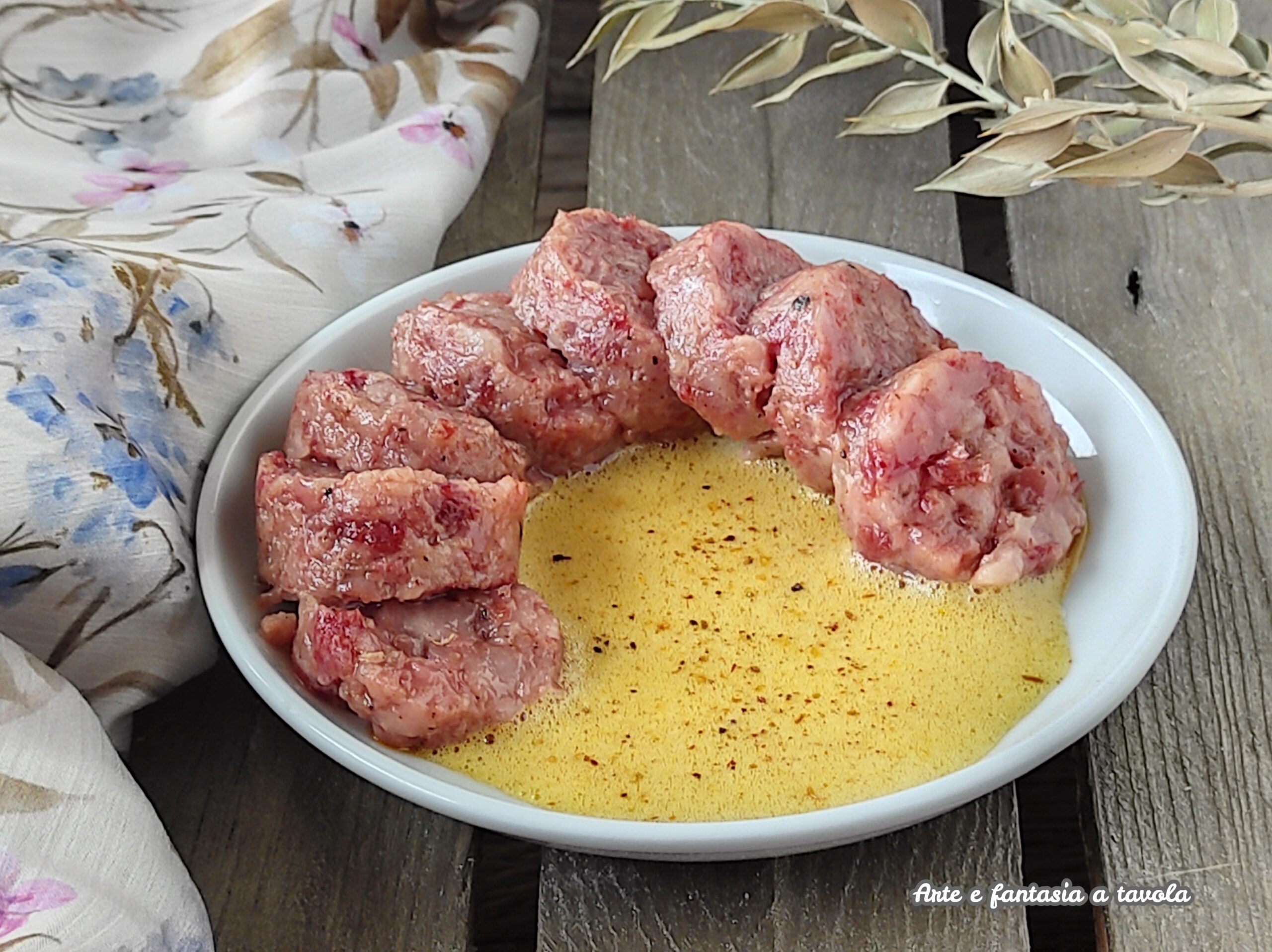 Cotechino met hartige sabayon