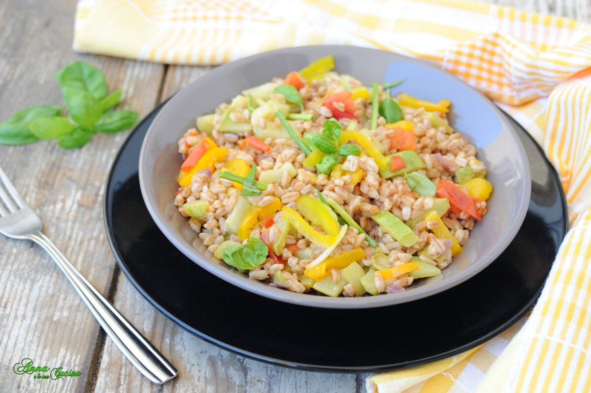 Spelt salade met gebakken groenten