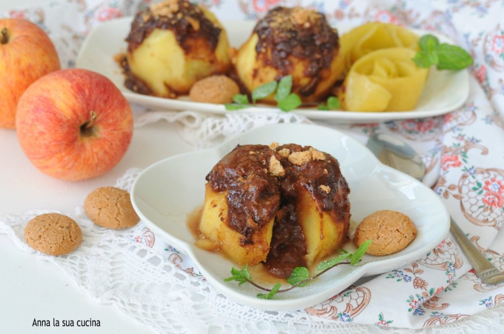 Gevulde appels met chocolade en amaretti