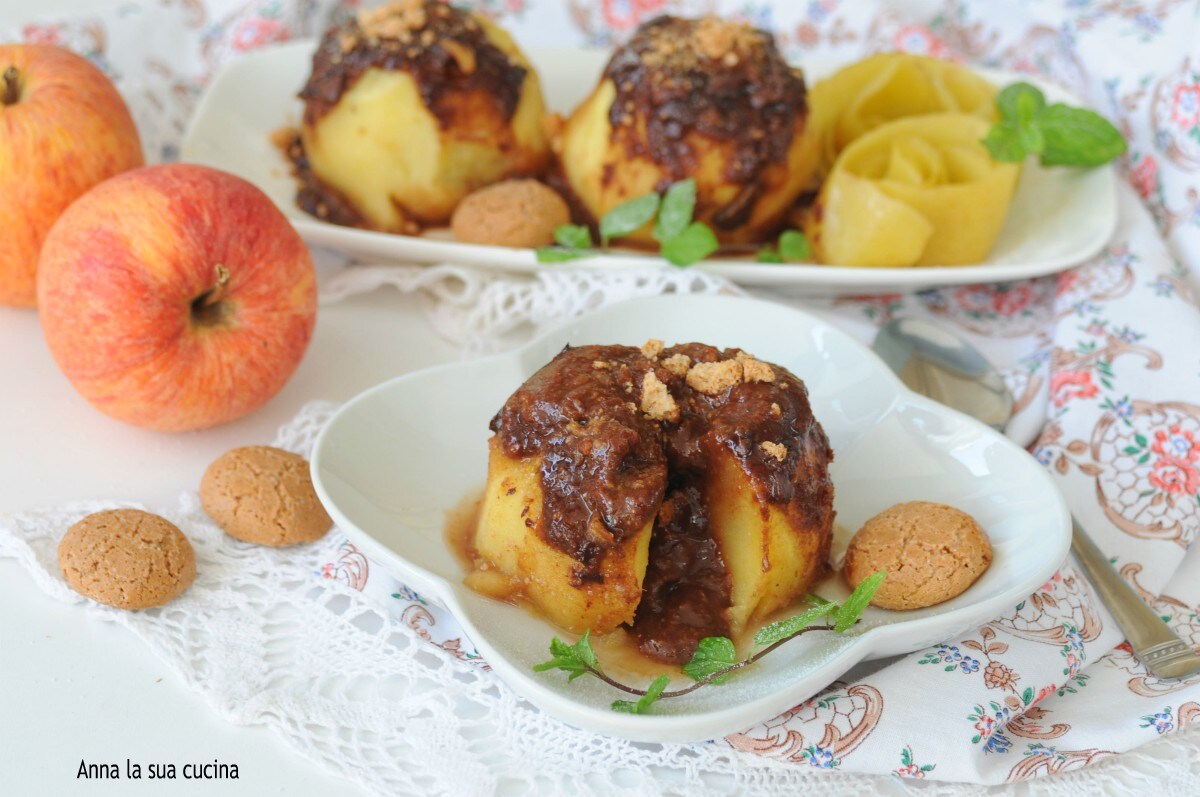 Gevulde appels met chocolade en amaretti