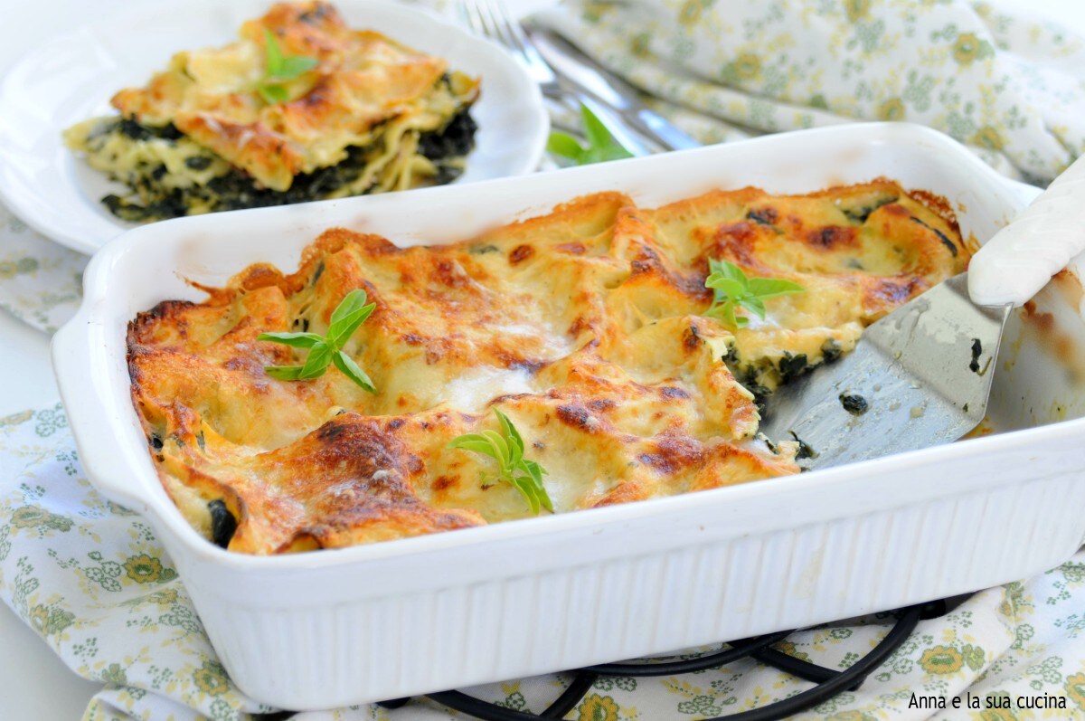 Witte lasagne met spinazie en bechamelsaus