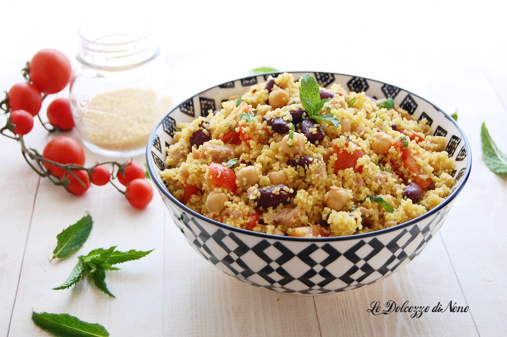 COUSCOUS SALADE MET TONIJN EN PEULVRUCHTEN