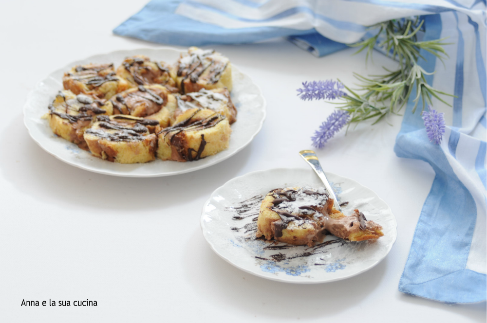 Pandororolletjes met slagroom en nutella