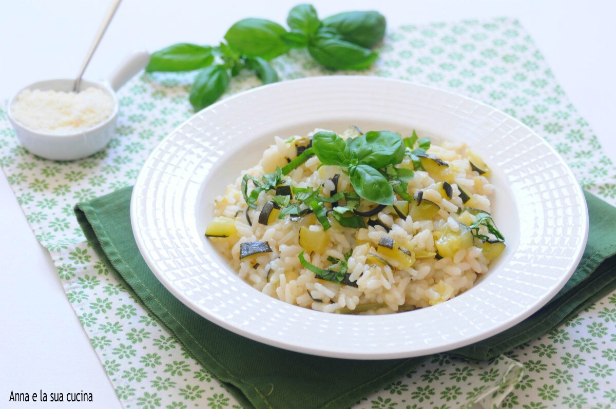Risotto met prei en courgettes