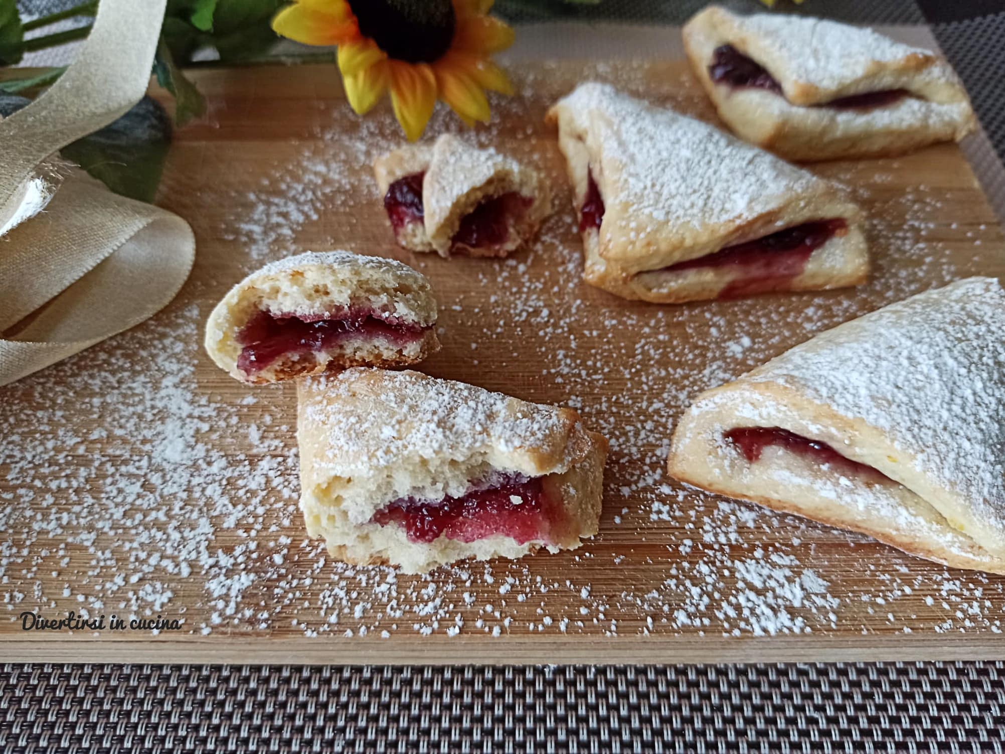 Ricotta driehoeken met jam