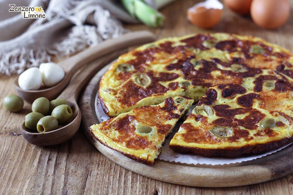 Frittata met prei en mozzarella