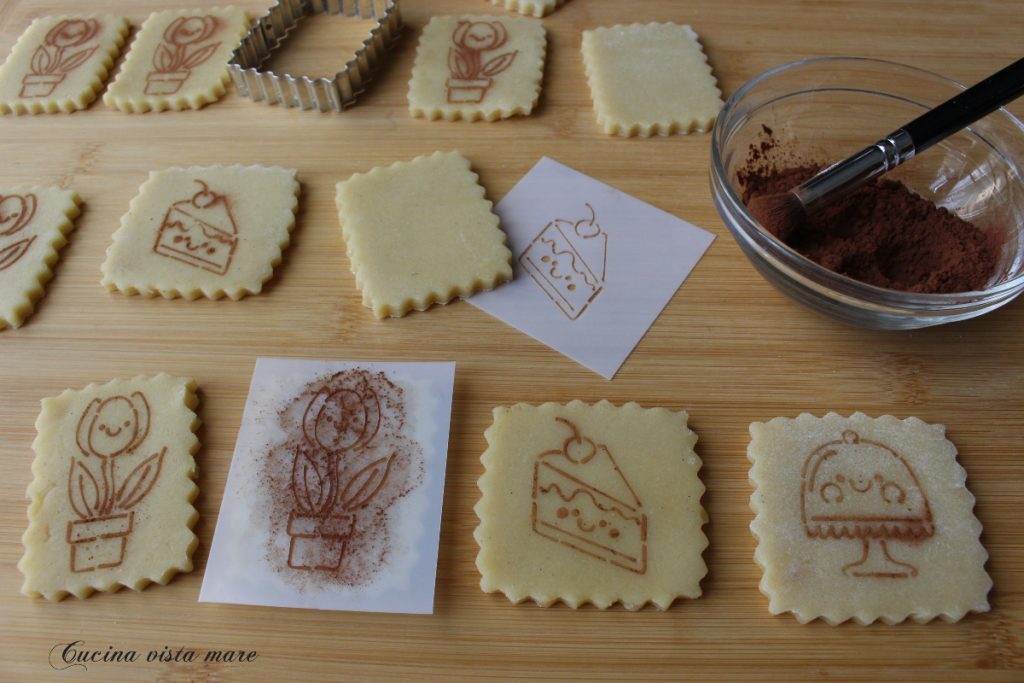 Gedecoreerde zandkoekjes Keuken met zeezicht