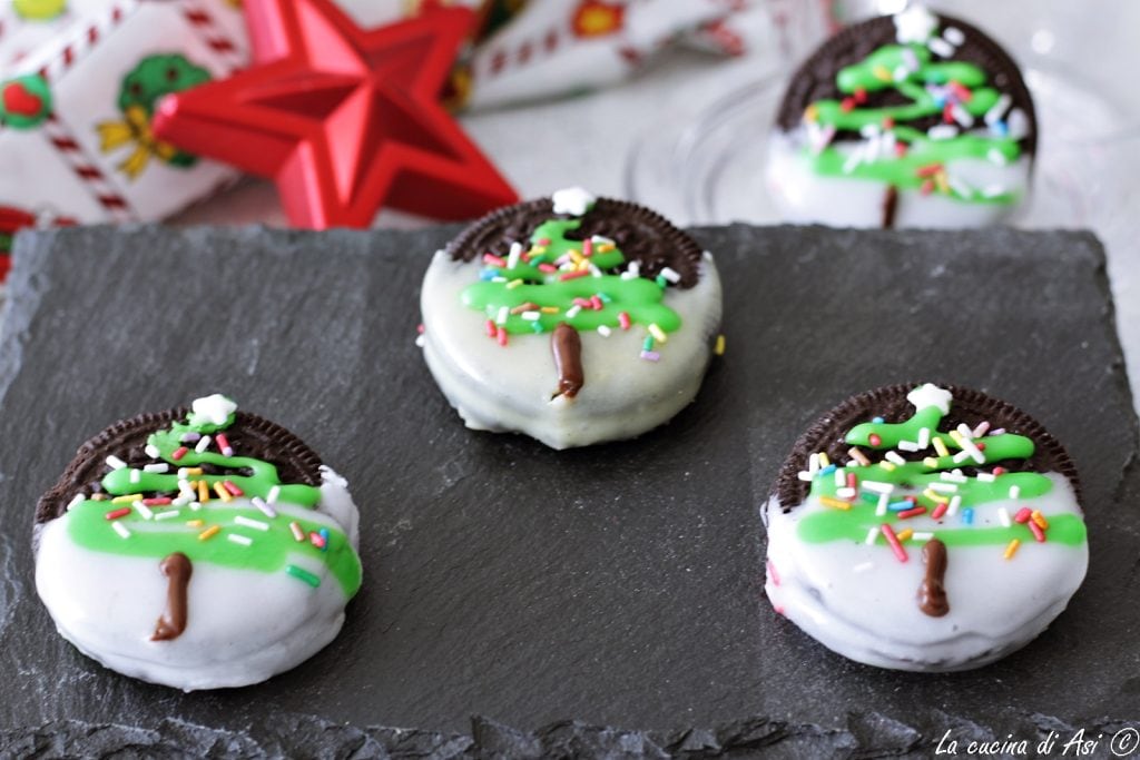 Geglazuurde Kerst Oreo's