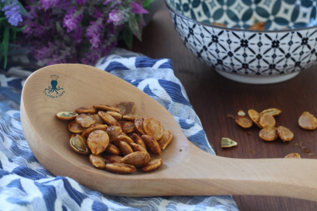 Gekruide pompoenpitten in de airfryer
