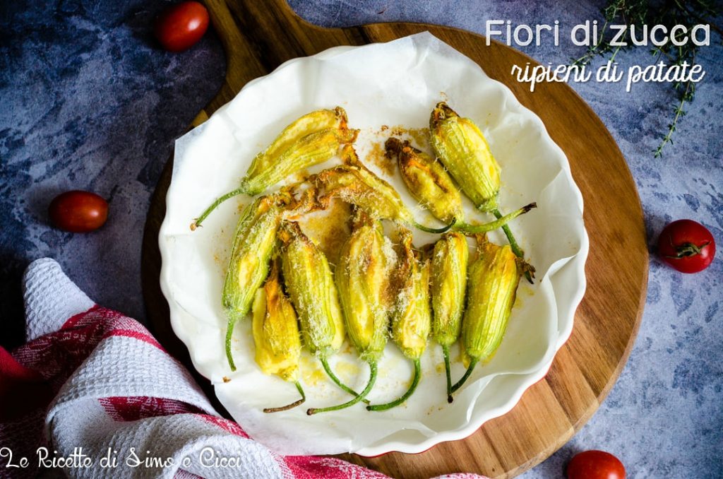 Gevulde courgettebloemen met aardappelen