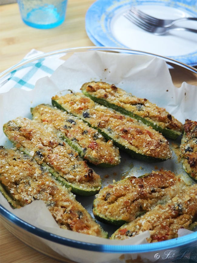 Gevulde courgettes in de oven