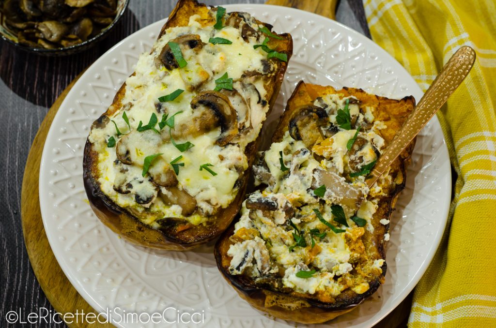 Gevulde pompoen uit de oven