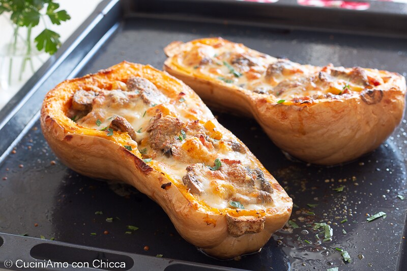 Gevulde pompoen uit de oven