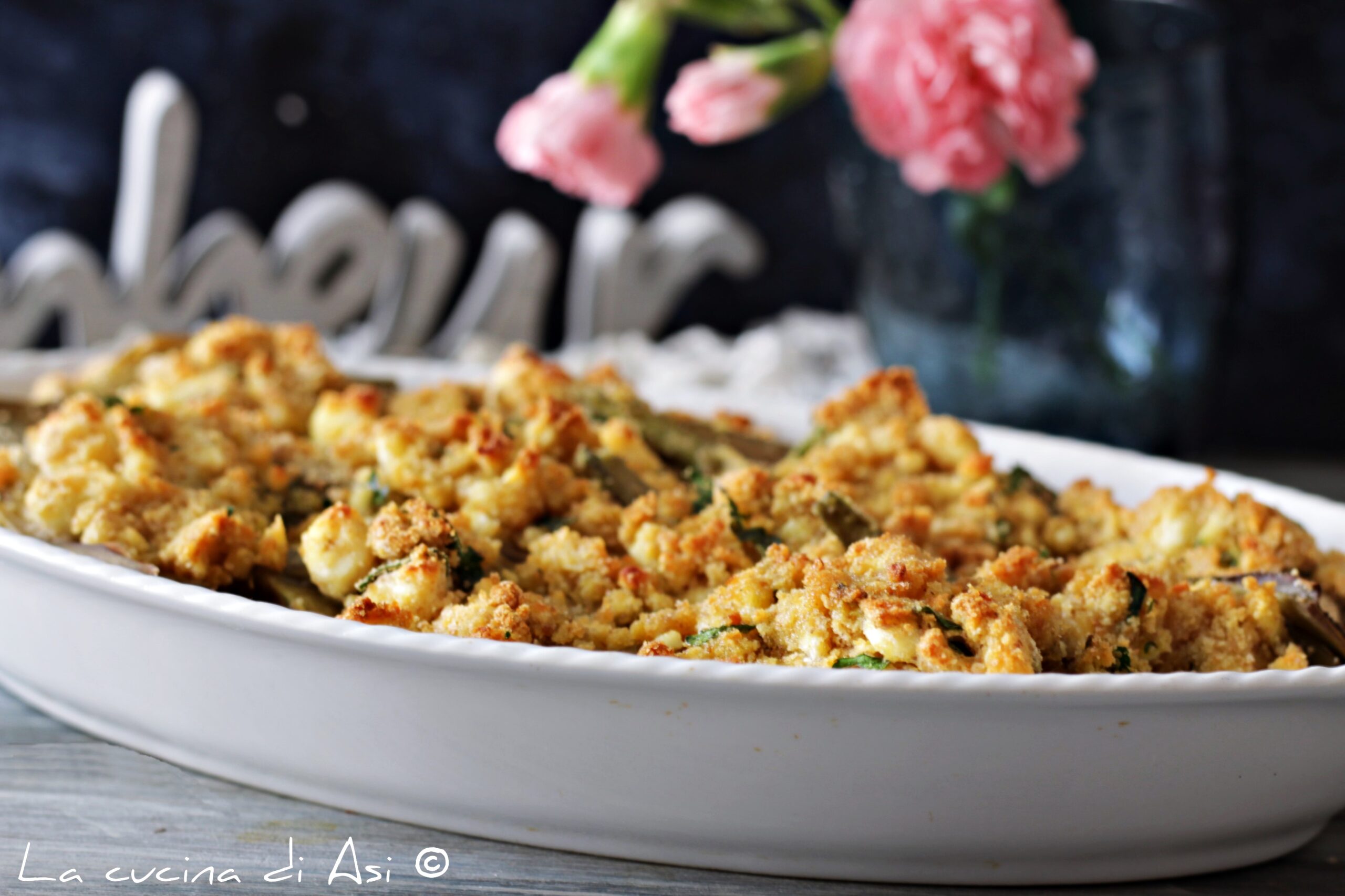 GEVULDE ARTISJOKKOMMETJES GRATIN