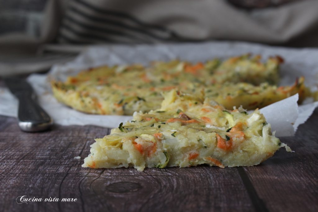 Groenteflatbread Keuken met uitzicht op zee