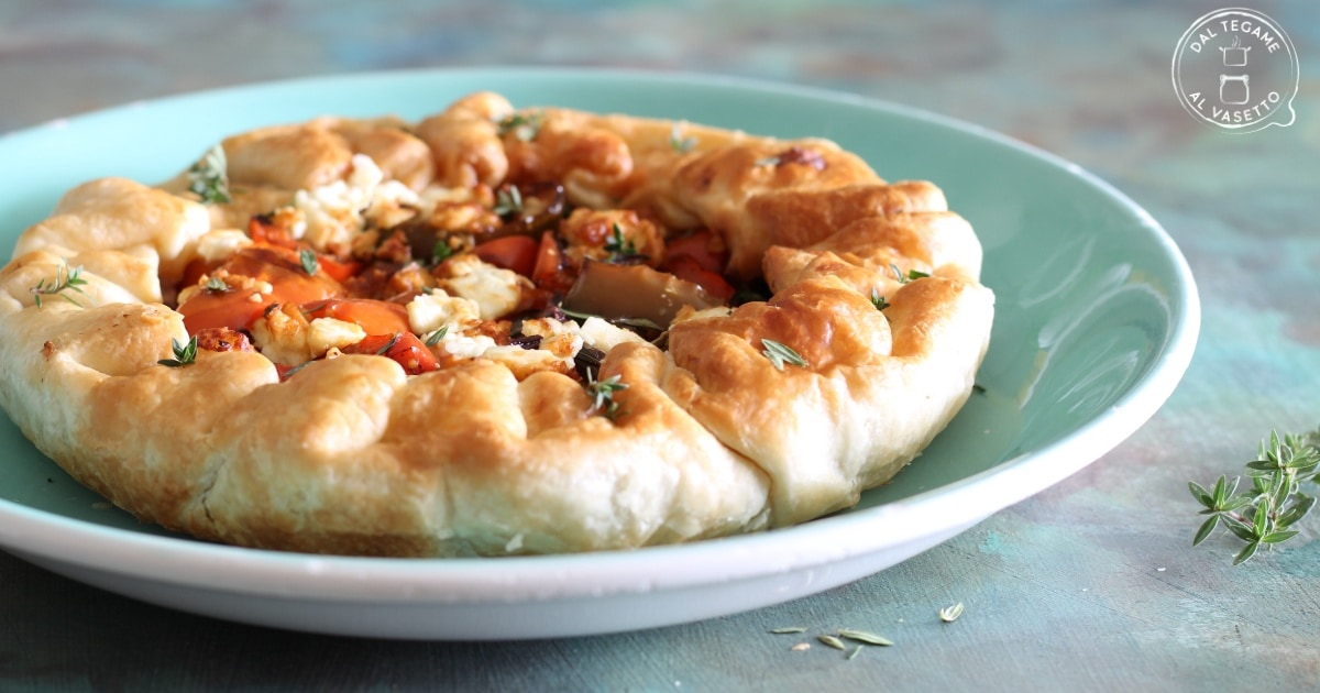 Hartige taart met paprika uit de airfryer