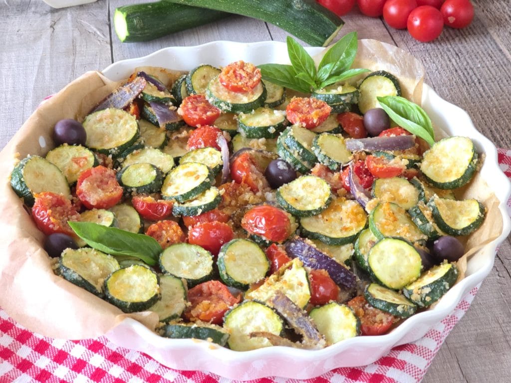 Mediterrane gegratineerde courgettes