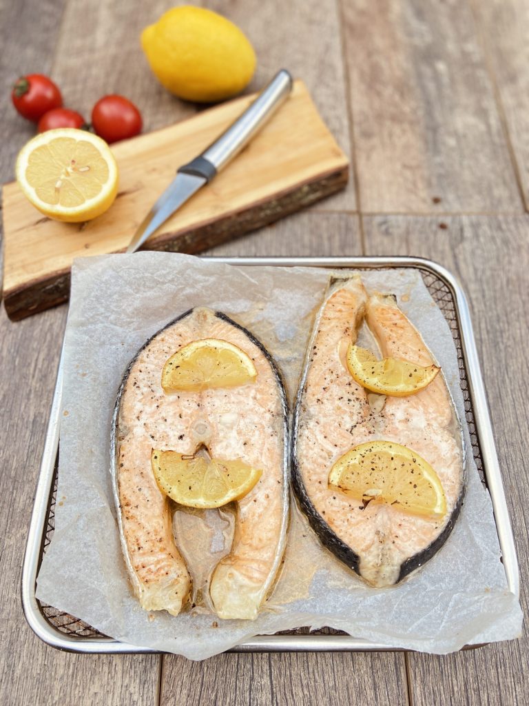 Zalm gekookt in de airfryer