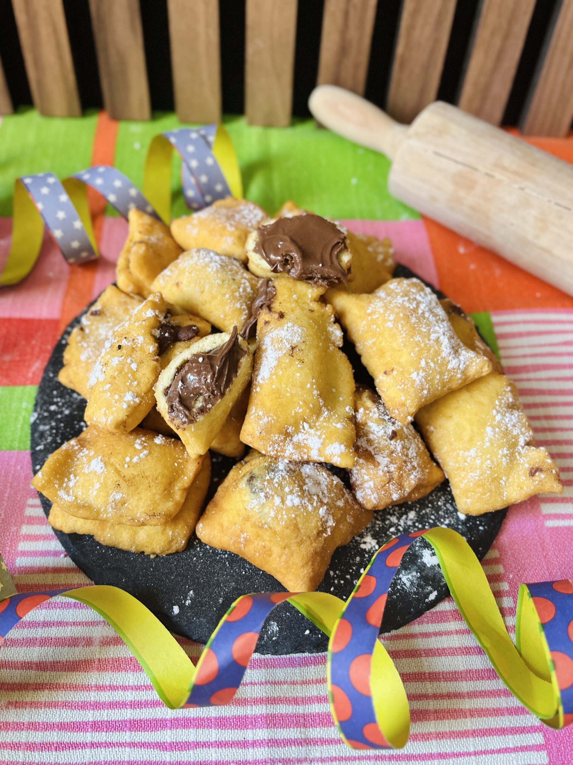 Gevulde bugie met Nutella