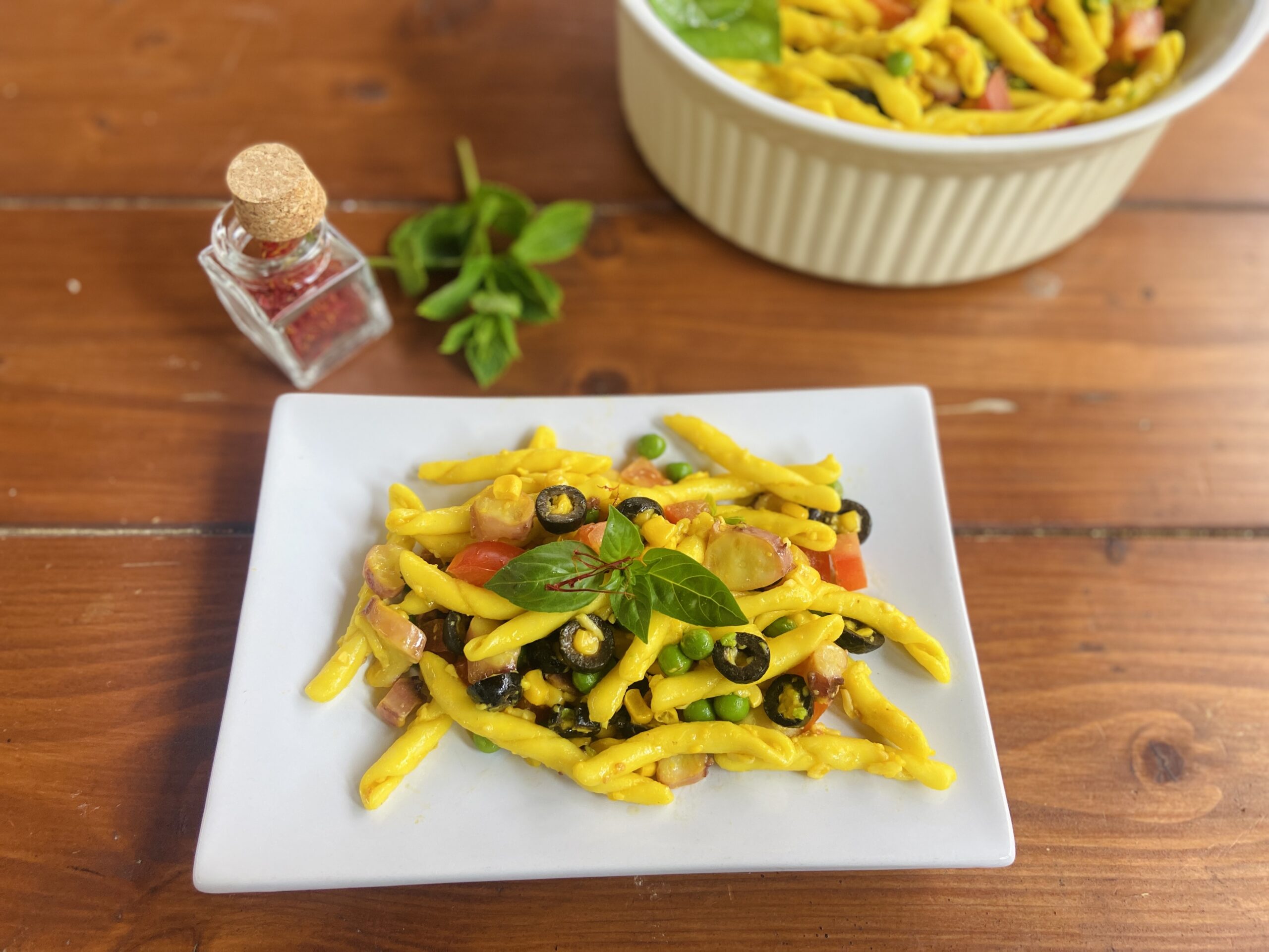 Verse fusilli met octopus en saffraan